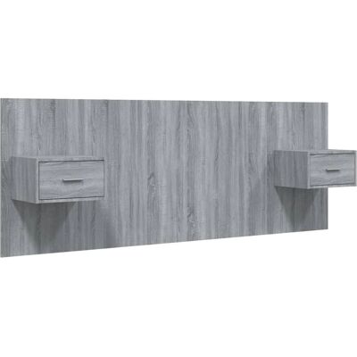 vidaXL Bettkopfteil mit Schränken Grau Sonoma - Wand Nachttisch vidaXL Bettkopfteil mit Schränken Grau Sonoma - Wand Nachttisch
