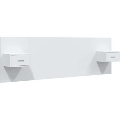 vidaXL Hoofdbord met kasten Wit - Bedmeubel vidaXL Hoofdbord met kasten Wit - Bedmeubel