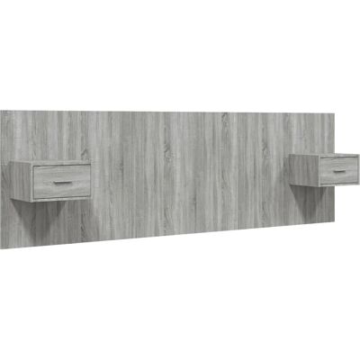 vidaXL Bettkopfteil mit Schränken Grau Sonoma - Bett Kopfteil mit Schränken vidaXL Bettkopfteil mit Schränken Grau Sonoma - Bett Kopfteil mit Schränken