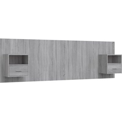 vidaXL Bedhoofdeinde met kasten Grijs Sonoma - Bedtype vidaXL Bedhoofdeinde met kasten Grijs Sonoma - Bedtype