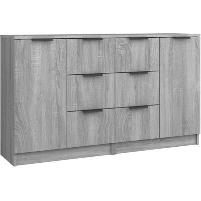 vidaXL Nova - Set 2 Sideboards Grijs Sonoma - 60x30x70 cm vidaXL Nova - Set 2 Sideboards Grijs Sonoma - 60x30x70 cm