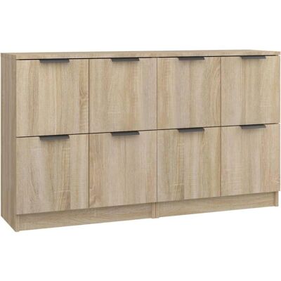 vidaXL Chêne Sonoma 2 Buffets - Meuble de Rangement Multicolore - Publicité vidaXL Chêne Sonoma 2 Buffets - Meuble de Rangement Multicolore - Publicité