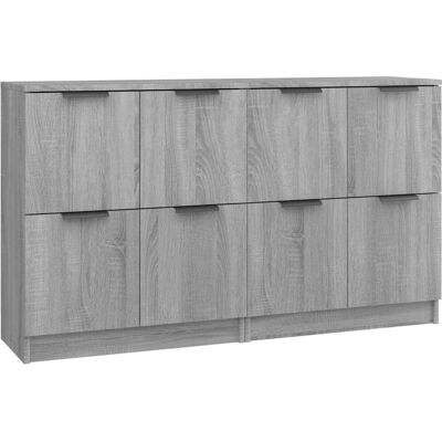 vidaXL Grijze Sonoma 2x Sideboards - Opbergkasten vidaXL Grijze Sonoma 2x Sideboards - Opbergkasten