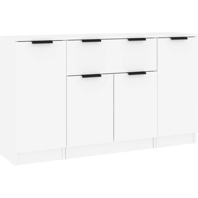 vidaXL Dressoirs 3 stuks Wit Spaanplaat - Dressoir vidaXL Dressoirs 3 stuks Wit Spaanplaat - Dressoir