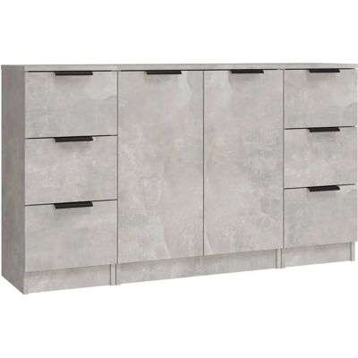vidaXL 3115839 Gris Cemento Madera Contrachapada Aparador - Aparador vidaXL 3115839 Gris Cemento Madera Contrachapada Aparador - Aparador
