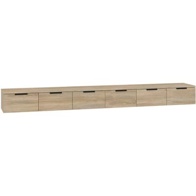 vidaXL Wandkasten 2 stuks Sonoma Eiken 102x30x20 cm - Wandkasten vidaXL Wandkasten 2 stuks Sonoma Eiken 102x30x20 cm - Wandkasten