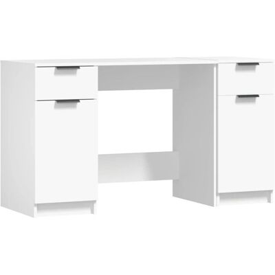 vidaXL Bureau met Zijkast Wit Engineered Hout Kantoor Computer Studiebureau vidaXL Bureau met Zijkast Wit Engineered Hout Kantoor Computer Studiebureau