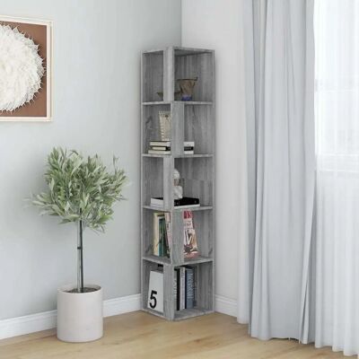 vidaXL Étagère d'angle gris Sonoma 33x33x164.5 cm Bois d'ingénierie - Publicité vidaXL Étagère d'angle gris Sonoma 33x33x164.5 cm Bois d'ingénierie - Publicité