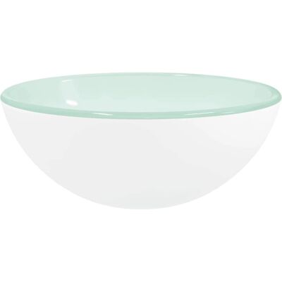 vidaXL Biała umywalka z hartowanego szkła - Basin vidaXL Biała umywalka z hartowanego szkła - Basin