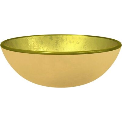 vidaXL Gold Tempered Glass Bathroom Sink - 35x12 cm Stylish Modern Design vidaXL Gold Tempered Glass Bathroom Sink - 35x12 cm Stylish Modern Design