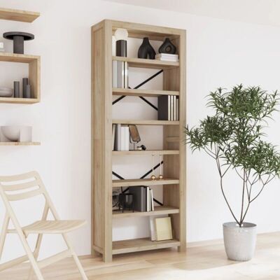 Bibliothèque 7 niveaux vidaXL 80x30x200 cm Bois d'acacia massif - Étagère - Publicité Bibliothèque 7 niveaux vidaXL 80x30x200 cm Bois d'acacia massif - Étagère - Publicité