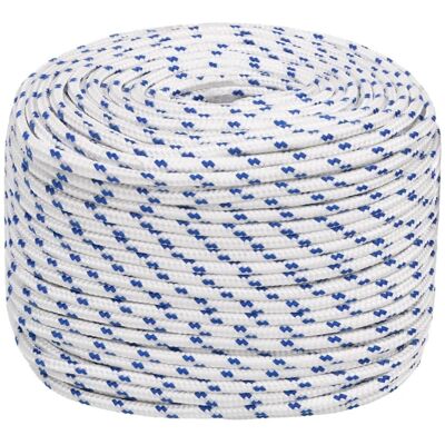vidaXL Corde marine blanche et bleue - Corde de bateau - 10 mm/25 m - Polypropylène - Publicité vidaXL Corde marine blanche et bleue - Corde de bateau - 10 mm/25 m - Polypropylène - Publicité