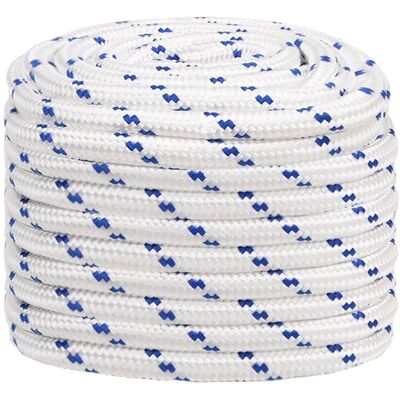 vidaXL Witte en Blauwe Marine Rope - Docklijn - 100m vidaXL Witte en Blauwe Marine Rope - Docklijn - 100m