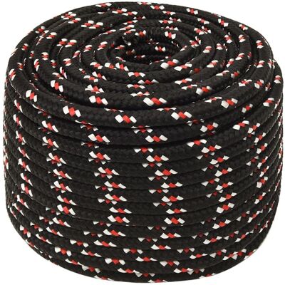 vidaXL Bootstouw Zwart Rood 12mm 25m Marine Lijn Polypropyleen vidaXL Bootstouw Zwart Rood 12mm 25m Marine Lijn Polypropyleen