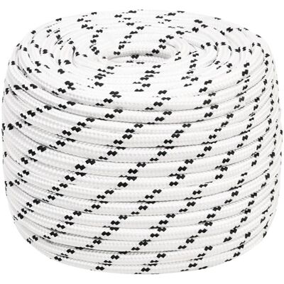 vidaXL Corde de bateau en polyester blanc 12 mmx100 m - Corde vidaXL Corde de bateau en polyester blanc 12 mmx100 m - Corde