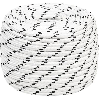vidaXL Båderem Trukket Polyester Hvid 14 mmx25 m - Sejl vidaXL Båderem Trukket Polyester Hvid 14 mmx25 m - Sejl
