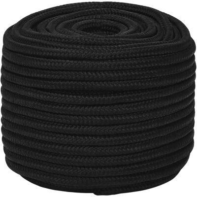 vidaXL Schwarzes 12mm/100m Polyester Bootseil - Seil vidaXL Schwarzes 12mm/100m Polyester Bootseil - Seil