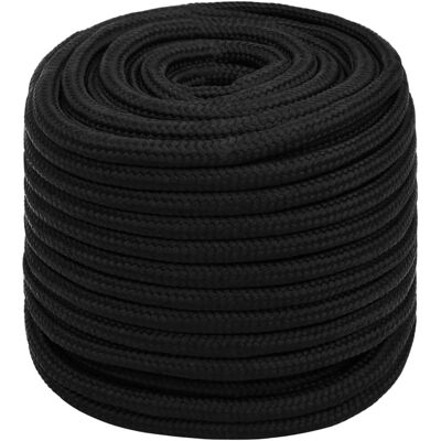 vidaXL Bådrejse 16mm x 100m Holdbart polyester yachtkabel sort vidaXL Bådrejse 16mm x 100m Holdbart polyester yachtkabel sort
