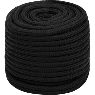 vidaXL Boat Rope Polyester Black 50m - Rope vidaXL Boat Rope Polyester Black 50m - Rope