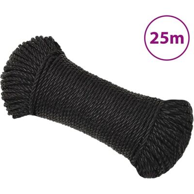 vidaXL Schwarzes 3mm 25m Polypropylen Gedrehte Seil - Seil vidaXL Schwarzes 3mm 25m Polypropylen Gedrehte Seil - Seil