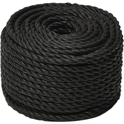 vidaXL Schwarzes 10 mm/ 100 m Gedrehte Seil - Arbeitsseil vidaXL Schwarzes 10 mm/ 100 m Gedrehte Seil - Arbeitsseil