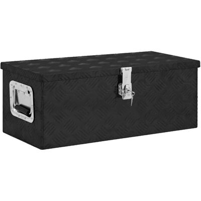vidaXL Schwarzer Aluminium-Aufbewahrungsbox 70x31x27 cm - Aufbewahrungsbox vidaXL Schwarzer Aluminium-Aufbewahrungsbox 70x31x27 cm - Aufbewahrungsbox