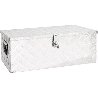 vidaXL Zilveren Opbergdoos - 80x39x30 cm Aluminium - Opbergdoos vidaXL Zilveren Opbergdoos - 80x39x30 cm Aluminium - Opbergdoos