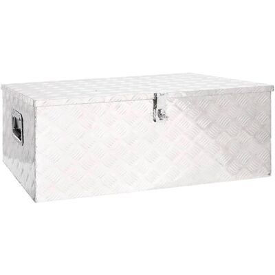 vidaXL Aufbewahrungsbox Silber 100x55x37 cm Aluminium Aufbewahrungstruhe - Aufbewahrungsbox vidaXL Aufbewahrungsbox Silber 100x55x37 cm Aluminium Aufbewahrungstruhe - Aufbewahrungsbox