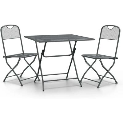 vidaXL Puutarhan ruokailusetti - Tuhka - 80cm Pöytä, 3 Osaa vidaXL Puutarhan ruokailusetti - Tuhka - 80cm Pöytä, 3 Osaa