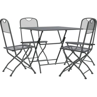 vidaXL Puutarhan ruokailusetti - 80 cm pöytä, 4 tuolia, Antrasiitti vidaXL Puutarhan ruokailusetti - 80 cm pöytä, 4 tuolia, Antrasiitti