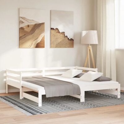 vidaXL Lit de jour en pin massif escamotable Mobilier canapé lit - Publicité vidaXL Lit de jour en pin massif escamotable Mobilier canapé lit - Publicité
