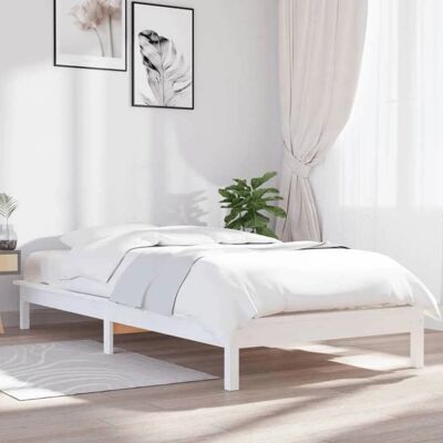 vidaXL Massiv Kiefernholz Bettgestell - 90x200 cm - Bettart vidaXL Massiv Kiefernholz Bettgestell - 90x200 cm - Bettart