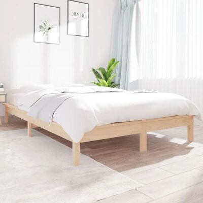 vidaXL Bettgestell 120x200 cm Massives Kiefernholz - Braun vidaXL Bettgestell 120x200 cm Massives Kiefernholz - Braun