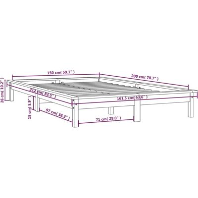 vidaXL Massives Kiefernholz Bettgestell - King-Size Bett - Modern Rustikal vidaXL Massives Kiefernholz Bettgestell - King-Size Bett - Modern Rustikal