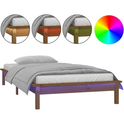 vidaXL Honigbraune LED-Bettgestell - Bettgestell vidaXL Honigbraune LED-Bettgestell - Bettgestell