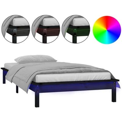 vidaXL 820595 Massiivinen puinen LED sängyn kehys - Sänky vidaXL 820595 Massiivinen puinen LED sängyn kehys - Sänky