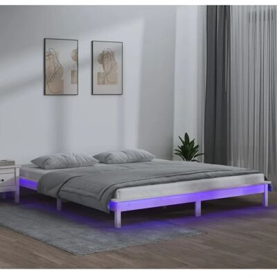vidaXL Massivholz LED-Bettgestell Home Bettgestell - Bettgestell vidaXL Massivholz LED-Bettgestell Home Bettgestell - Bettgestell