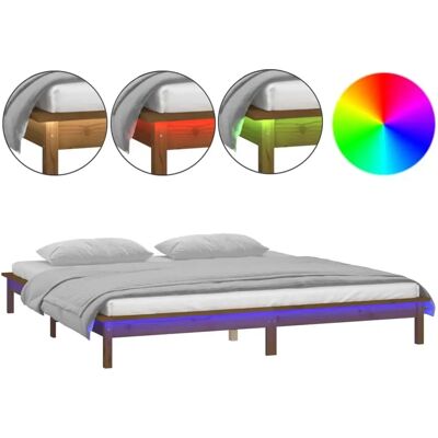 vidaXL Honigbraune LED-Bettgestell - Bettgestell vidaXL Honigbraune LED-Bettgestell - Bettgestell