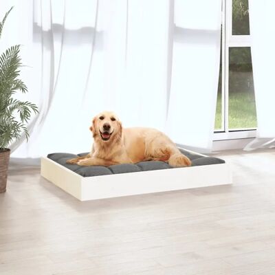 vidaXL Hundebett - Weiß - 71,5x54x9 cm - Massives Kiefernholz - Hundebett vidaXL Hundebett - Weiß - 71,5x54x9 cm - Massives Kiefernholz - Hundebett