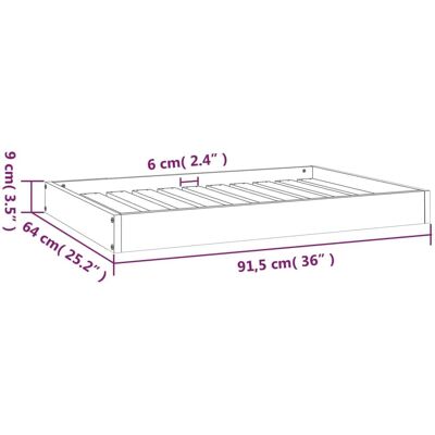 vidaXL Hundebett - 91,5x64x9 cm, Massives Kiefernholz, Weiß - Hundebett vidaXL Hundebett - 91,5x64x9 cm, Massives Kiefernholz, Weiß - Hundebett