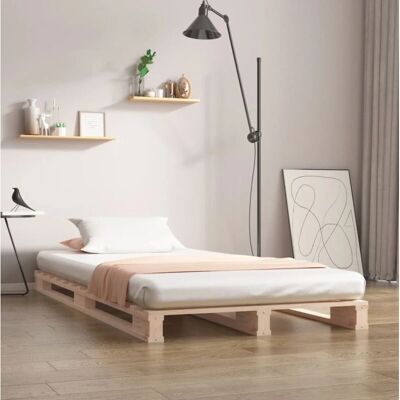 vidaXL Massives Kiefernholz Bettgestell - 100x200 cm - Bett vidaXL Massives Kiefernholz Bettgestell - 100x200 cm - Bett