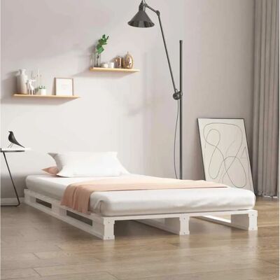 vidaXL Cama de madera de pino maciza - 100x200 cm - Base de cama vidaXL Cama de madera de pino maciza - 100x200 cm - Base de cama