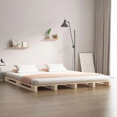 Cama de madera de pino vidaXL - 180x200 cm - Estructura y base Cama de madera de pino vidaXL - 180x200 cm - Estructura y base