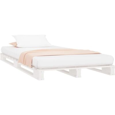 vidaXL Cama de madera maciza blanca 90x190 cm Pino - Cama vidaXL Cama de madera maciza blanca 90x190 cm Pino - Cama