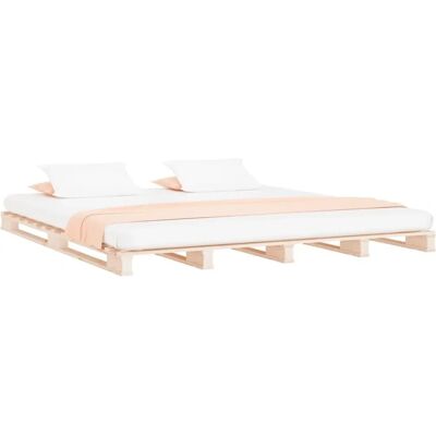 vidaXL Massief houten bed 135x190cm Dennen Dubbel vidaXL Massief houten bed 135x190cm Dennen Dubbel