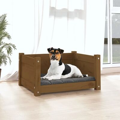 vidaXL Hundebett aus massivem Kiefernholz mit 3 Seitenwänden - 821445 vidaXL Hundebett aus massivem Kiefernholz mit 3 Seitenwänden - 821445