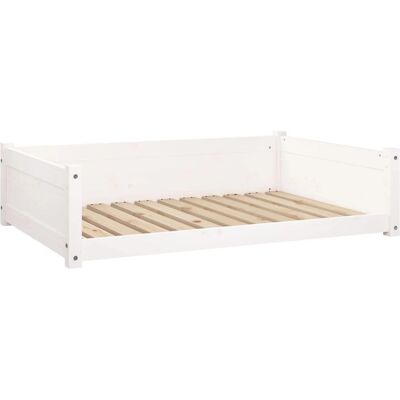 vidaXL Hundebett aus massivem Kiefernholz Weiß 105,5x75,5x28 cm vidaXL Hundebett aus massivem Kiefernholz Weiß 105,5x75,5x28 cm