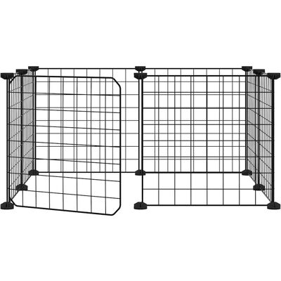 vidaXL 8-Panel Haustierkäfig mit Tür Schwarz 35x35 cm Stahl Kaninchenstall - Haustierkäfig vidaXL 8-Panel Haustierkäfig mit Tür Schwarz 35x35 cm Stahl Kaninchenstall - Haustierkäfig