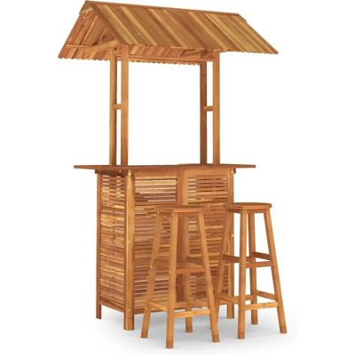 vidaXL 3116006 Gartenmöbel-Set - Akazien Tisch & Hocker vidaXL 3116006 Gartenmöbel-Set - Akazien Tisch & Hocker