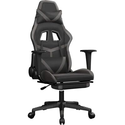 VidaXL Gaming-Stuhl mit Massage und Fußstütze - Grau VidaXL Gaming-Stuhl mit Massage und Fußstütze - Grau